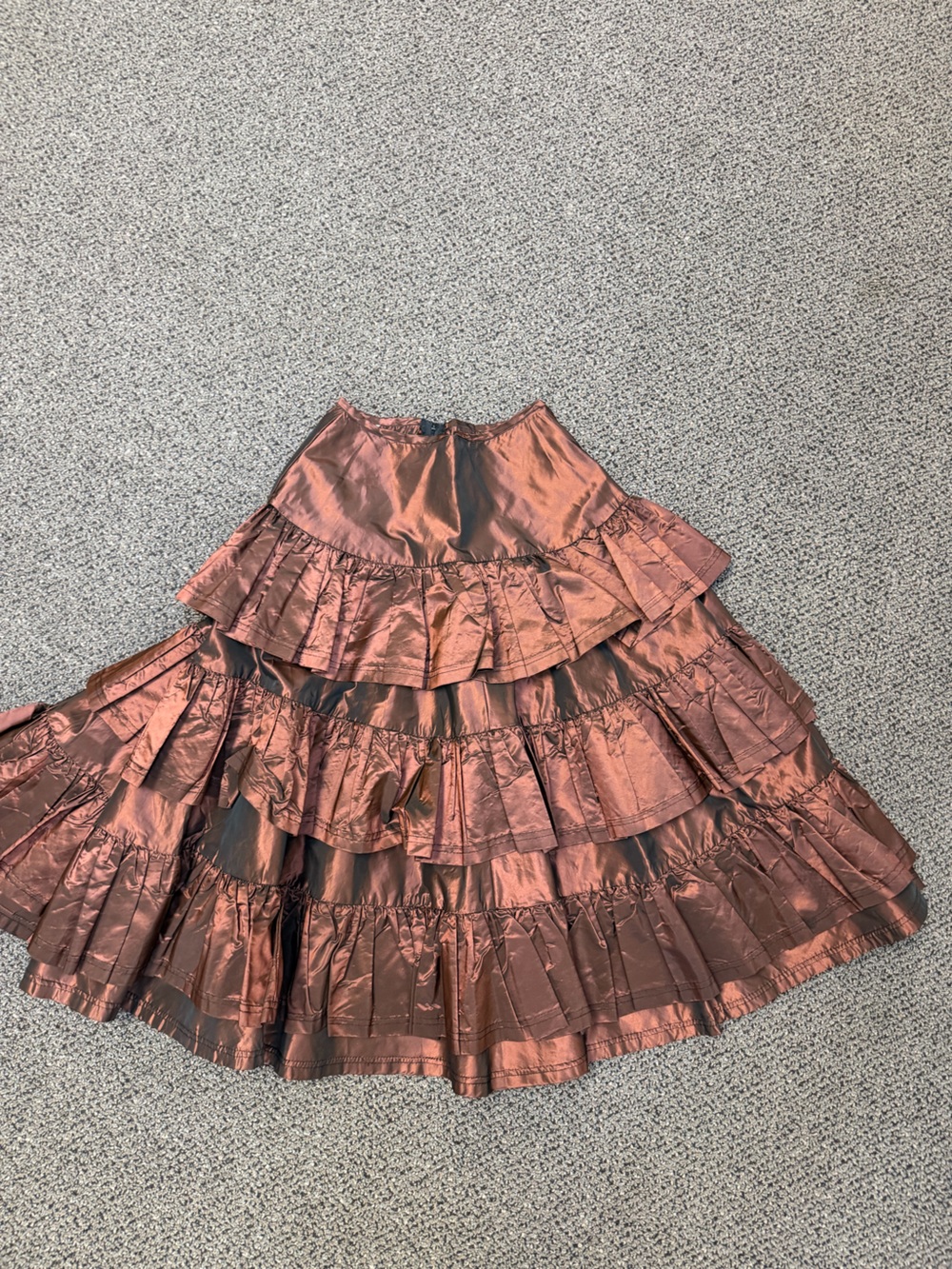 Betsey Johnson Vintage  1980s punk label Skirt Copper-Tone Tiered Ruffle